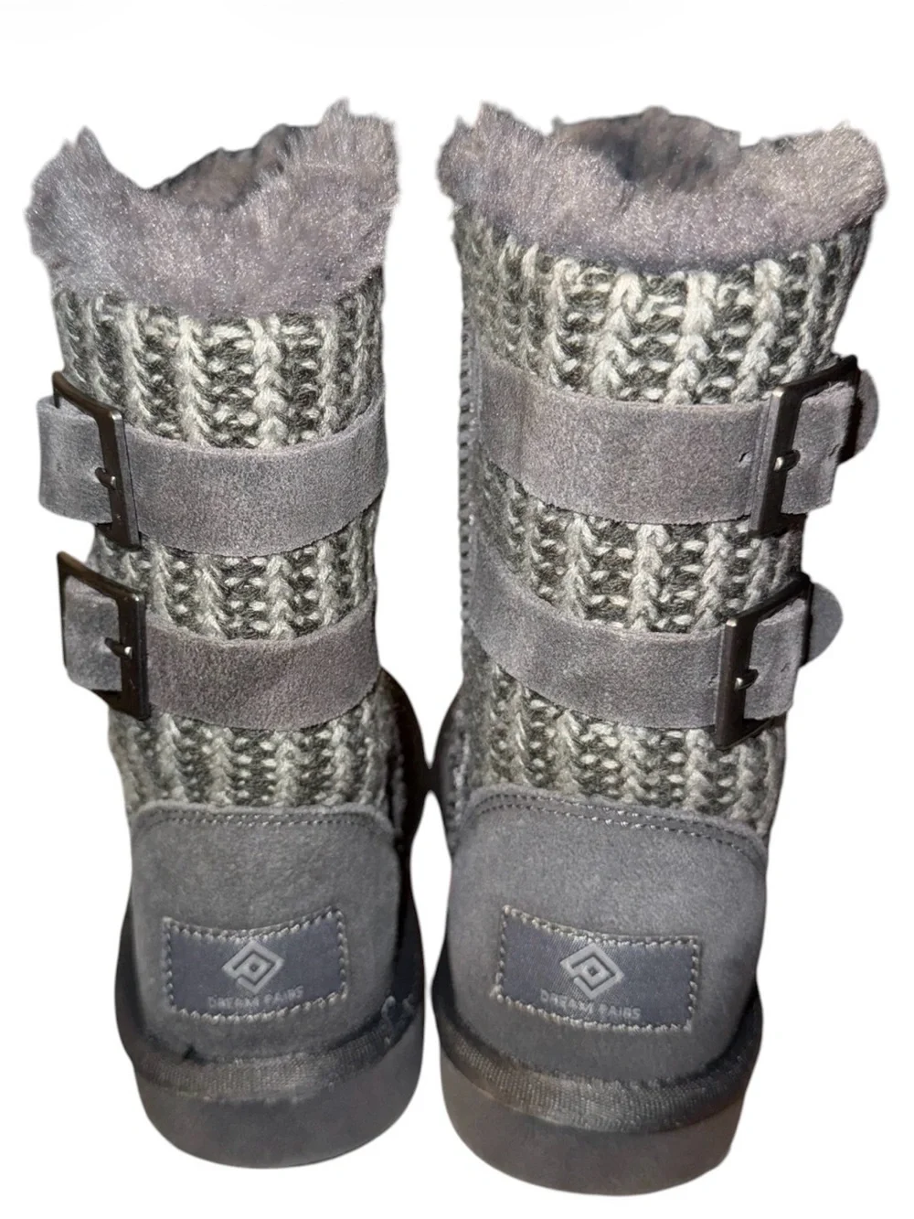 Dream Pairs Sweater-Buckle Mid-Calf Winter Boots